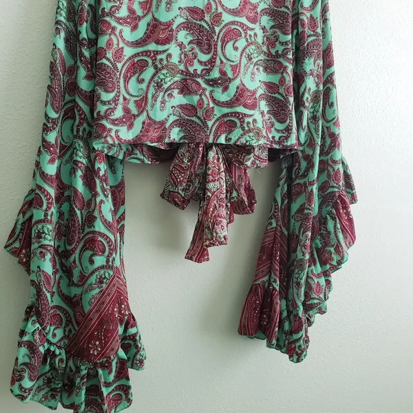 Anthropologie Valdior Boho Bohemian Belle Sleeve Paisley Top Set - Image 7
