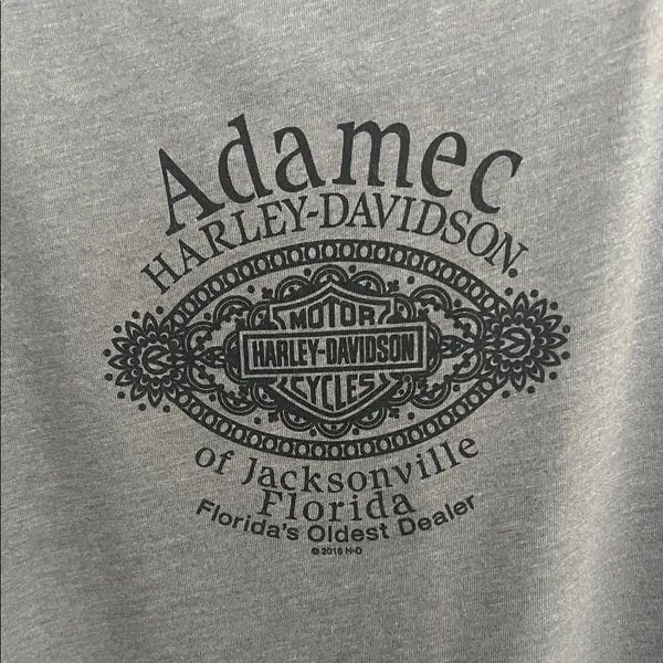 Harley-Davidson Gray Tank Top with Black Straps Size Large - Image 8
