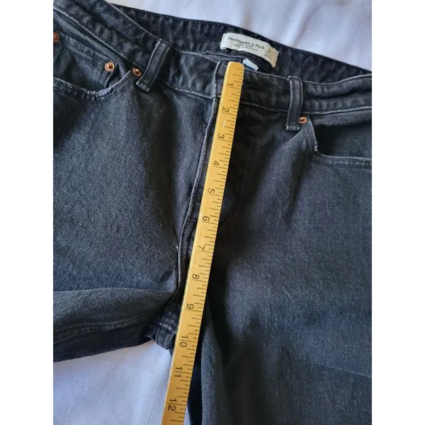 Abercrombie & Fitch Curve Love Women's 27 Black Mid Rise 90s Straight Jeans - Image 16