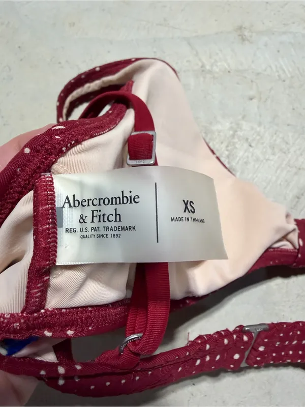 Abercrombie & fitch Burgundy Knot-Front bikini swim top XS - Image 3