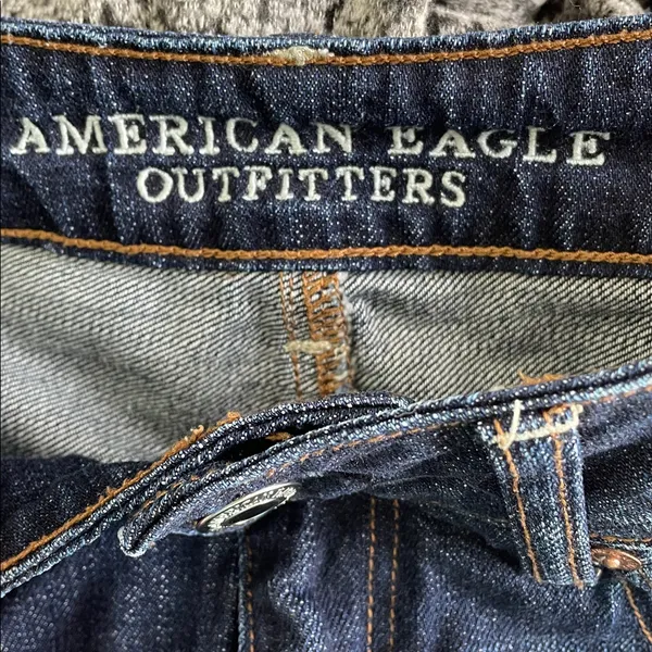 American Eagle Blue Hi-Rise Festival Jean Shorts - Image 3