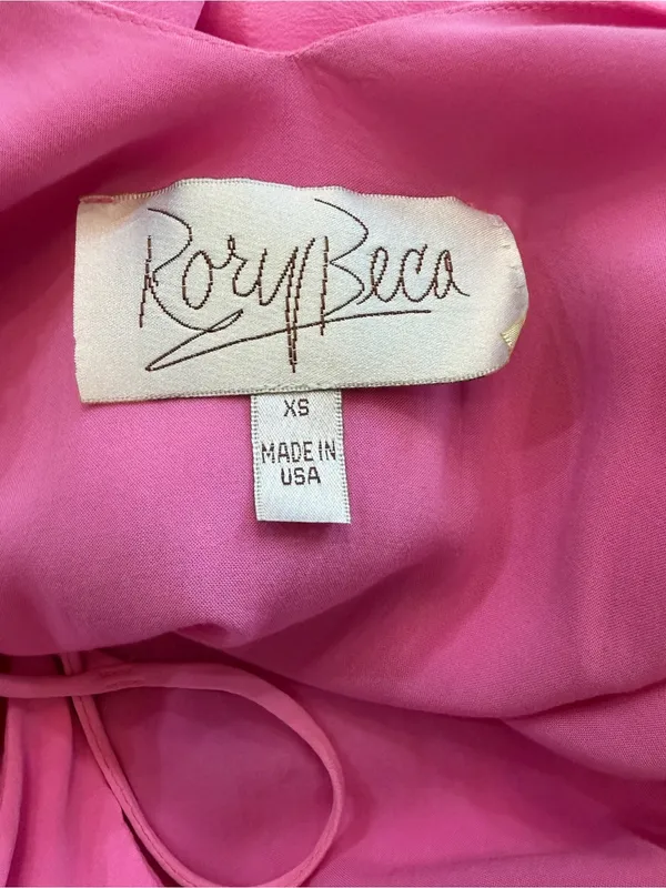 Rory Beca Silk Pink Ruffle Mini Dress - Image 4