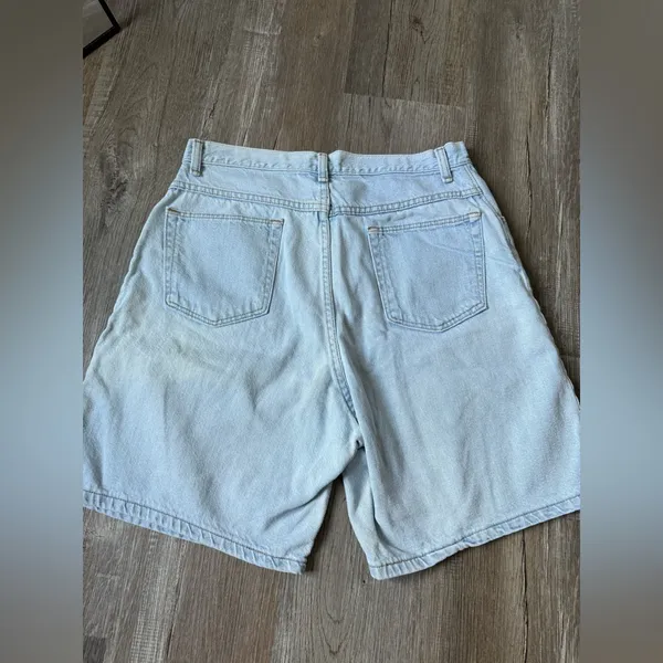 VTG Wrangler Mom Shorts Baggy Shorts Blue Faded Size 14 31 32 - Image 6