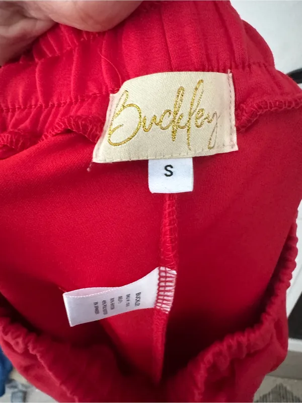 The Buckley Cloud Set 2.0 Wide Leg Bottoms & Pullover Set Small New Red - Image 2