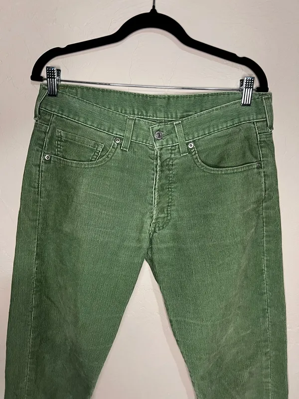 Levis Vintage‎ Y2K Green Corduroy Straight-Leg Button Fly Pants - Image 3