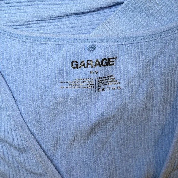 Garage Light Blue Long Sleeve Crop Top - Image 4