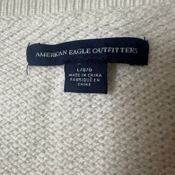 American Eagle Outfitters Knit Cream Sweater size large - Image 3