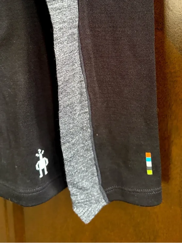 NWT SmartWool Sport 250Merino Long Sleeve 1/4 Zip Top Black Grey Size Small - Image 10