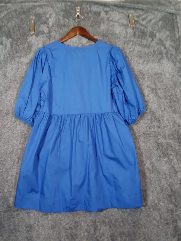 Band Of The Free Cotton Mini Dress Large Side Pockets Boho Babydoll Cottage - Image 6