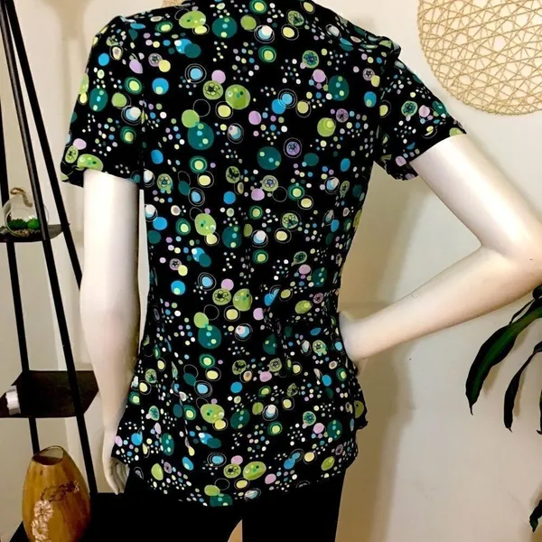 HQ Scrub Top! Super Cute‎ Black Size XS - Image 3