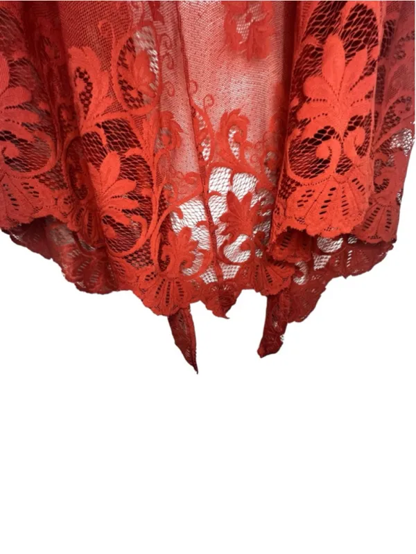 Daytrip Burnt Orange Boho Lace Duster Kimono Cardigan - Image 6