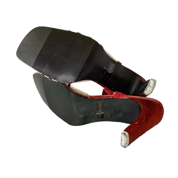 Vintage Miliani Red Satin Sandals Size 7.5 - Image 7