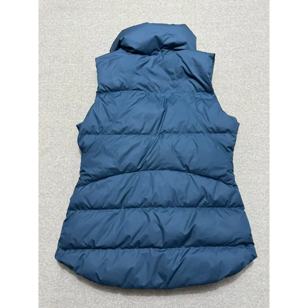 Athleta Women's Puffer Vest Teal Blue Down Filled Full Zip Pockets Downtown Sz M - Image 6
