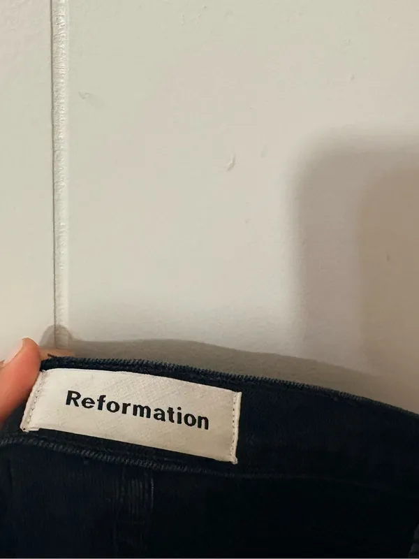 Reformation Stretch Button Fly High Rise Jeans Argentine Black 25 - Image 7