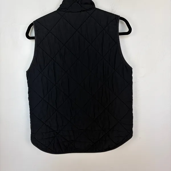 J.Crew‎ Mercantile Quilted Puffer Vest Black Mock Neck Full Zip Preppy Size M - Image 4