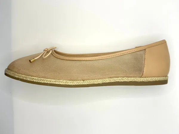 A New Day Beige Mesh Bow Espadrille Ballet Flats Balletcore Coquette Ballerina - Image 3