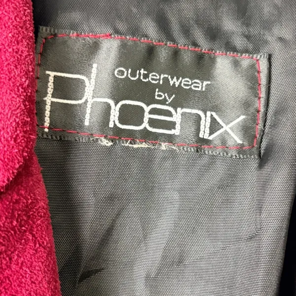 Vintage Phoenix Burgundy Black Suede Cutout Cropped Jacket‎ M Art Western AS IS - Image 4