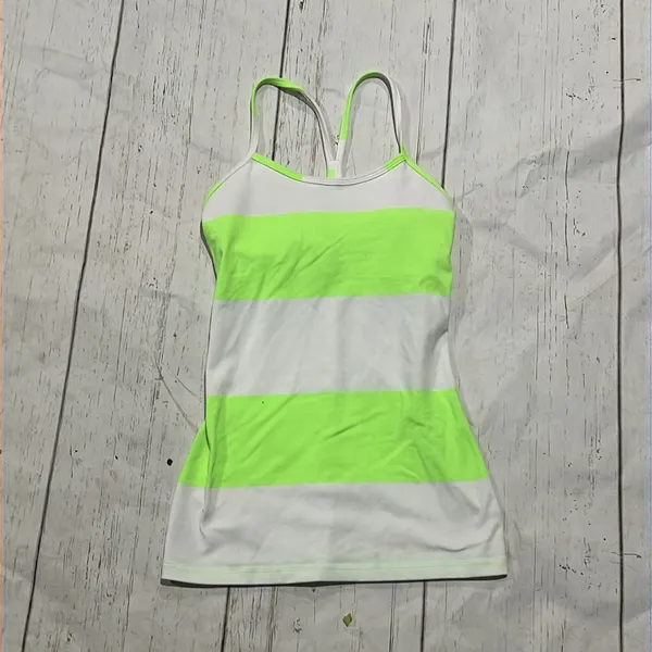 Lululemon green and white striped spaghetti strap shirt - Image 3