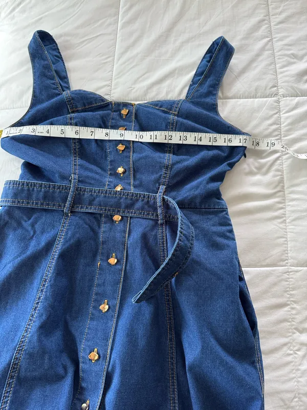 NWT Jason Wu denim maxi dress belt size 6 - Image 4
