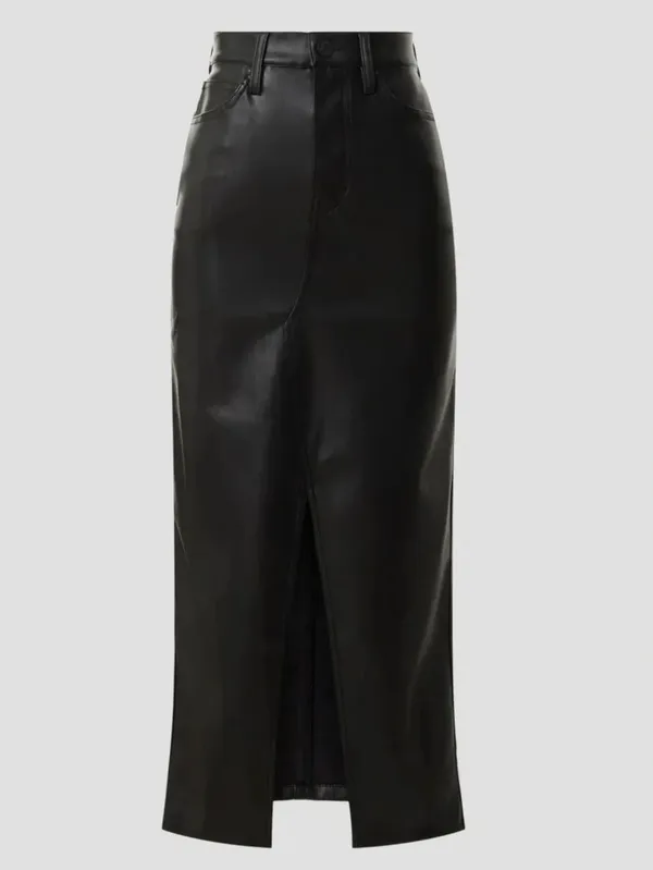 Hudson Faux Leather Midi Skirt, Black, Size 6/28 Rent the Runway - Image 3