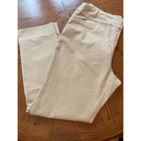 Chico's Soft Surroundings Slimming Ankle Pants Beige Pull‎ On Stretch Trousers - Image 2