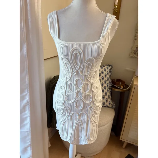 MAJORELLE Merida Mini Dress White Embroidered Size Small - Image 2