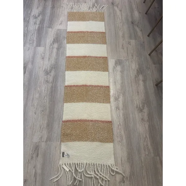 Madewell Striped Brushed Scarf Cream Tan Rust‎ NWT - Image 4