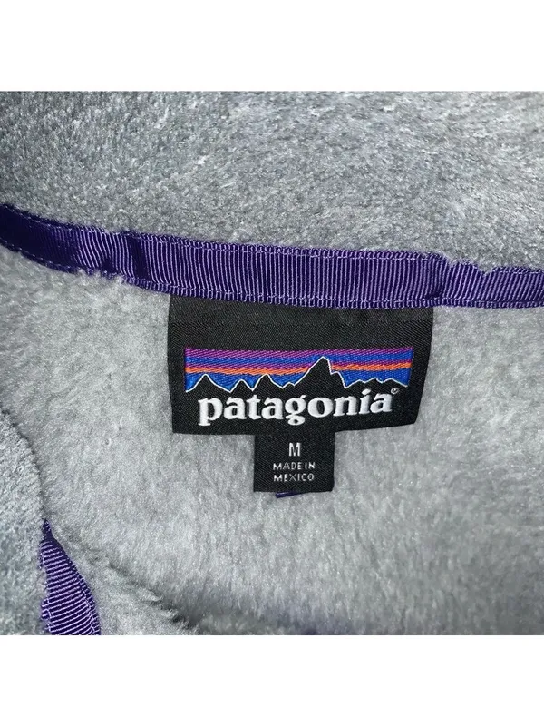 PATAGONIA Re/Tool Snap-t Gray Fleece Pulliver with Purple Accents medium - Image 5