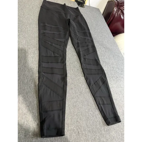 lululemon Wunder Under Black High Rise Ankle Leggings Stretch High Times Sz 8 - Image 5