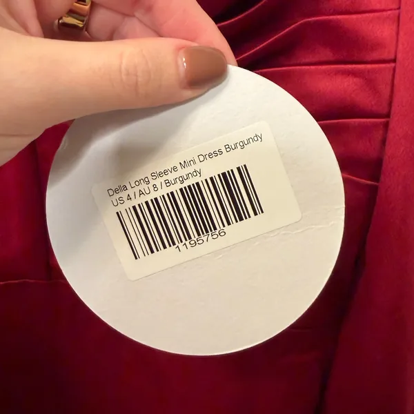 Princess Polly Della Long Sleeve Mini Dress Burgundy Ruched NWT Size‎ 4 - Image 7