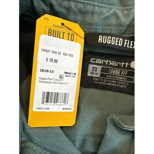 Carhartt Women's Duck Canvas Overshirt Green XXL NWT $80 MSRP - Image 4