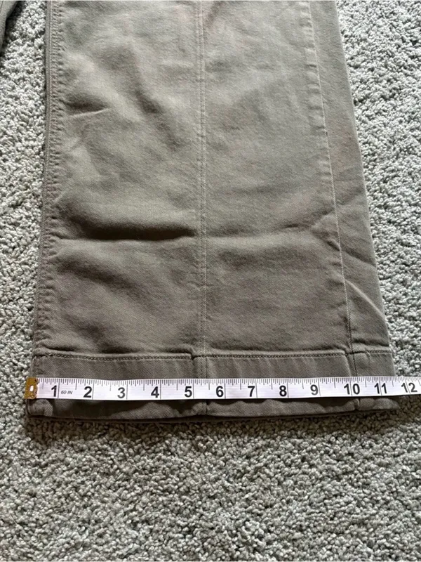 American Eagle Low Rise Baggy Wide Leg Green Pants Jeans Womens Size 12 Stretch - Image 4