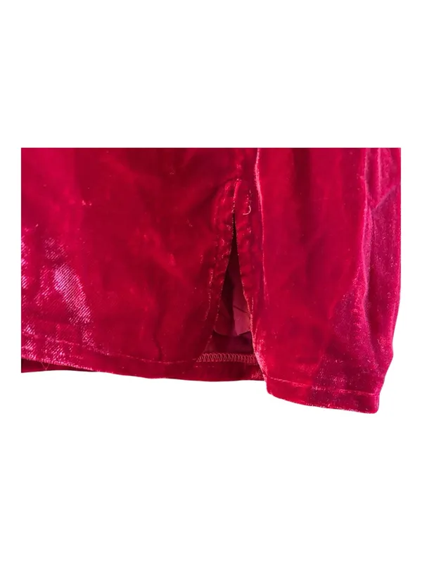 Lulu's Burgundy Velvet Strapless Mini with Crystal Chain Straps - Image 6
