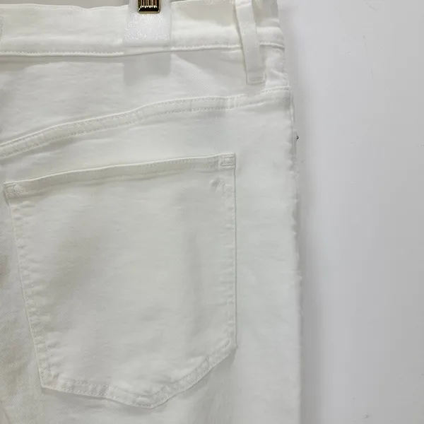 Madewell 90s Straight Crop Jean Tile White High Rise Raw Hem Classic US 33 NWT - Image 12