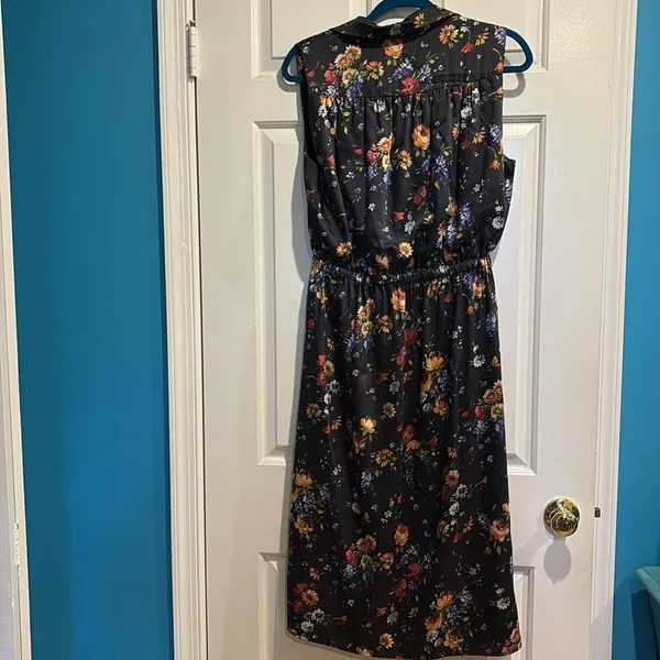 Adam Lippes floral sleeveless midi dress black 8 wedding guest - Image 6
