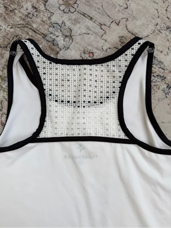 Tuckernuck White Racerback Tank with Black Trim - Image 8