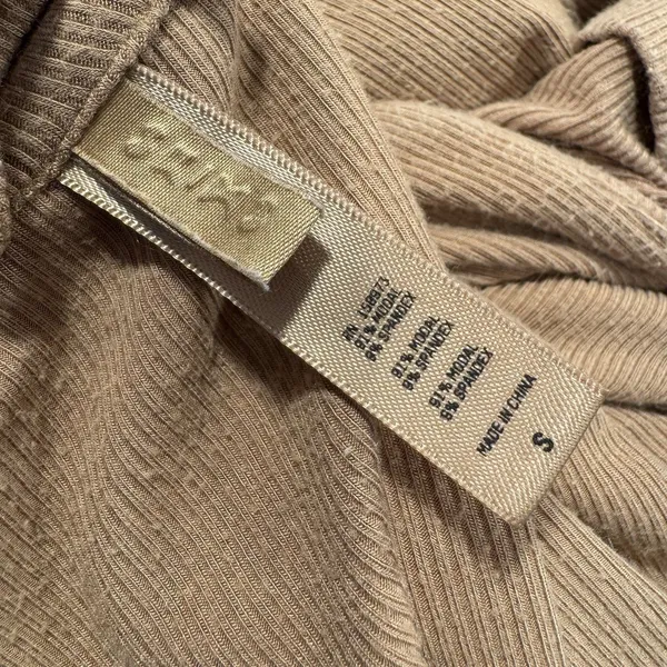 Skims Sienna Soft Lounge Ribbed Long Sleeve Pajama Top Size S Brown Button Up - Image 4