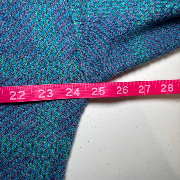 Nordstrom‎ BP Relaxed Polo Blue Teal Green Plaid Pullover Sweater XL Acrylic - Image 5
