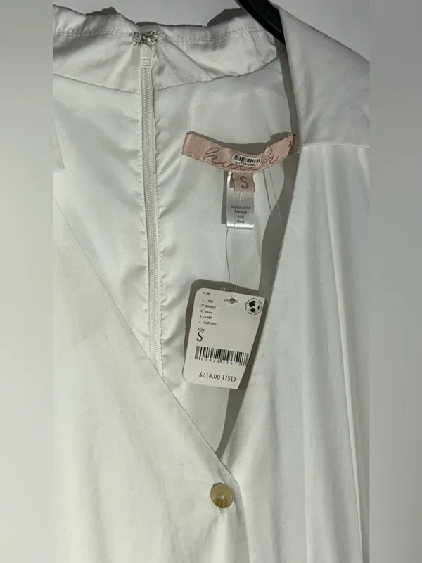 NWT Hutch White Button-Front Wrap Long-Sleeve VNeck Midi Shirt Dress 100% Cotton - Image 9