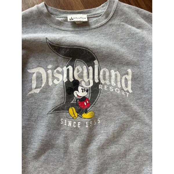 Disney Parks Mickey Mouse Graphic Sweatshirt Gray Disneyland Resort Size S‎ - Image 3