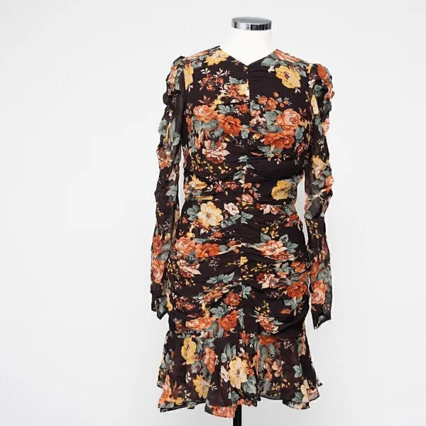 Veronica Beard. Hedera Silk Floral‎ Mini Dress. - Image 2