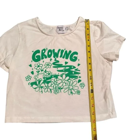 Princess Polly Size 8 Baby Tee Shirt Growing Plants‎ Graphic Kelly Green Herb - Image 7