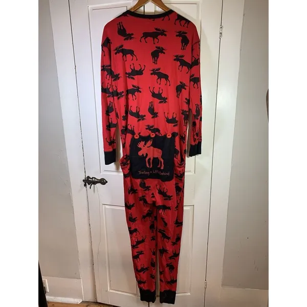 Little Blue House Moose Adult‎ Union Suit Christmas XL Cozy Loungewear Bum Flap - Image 3
