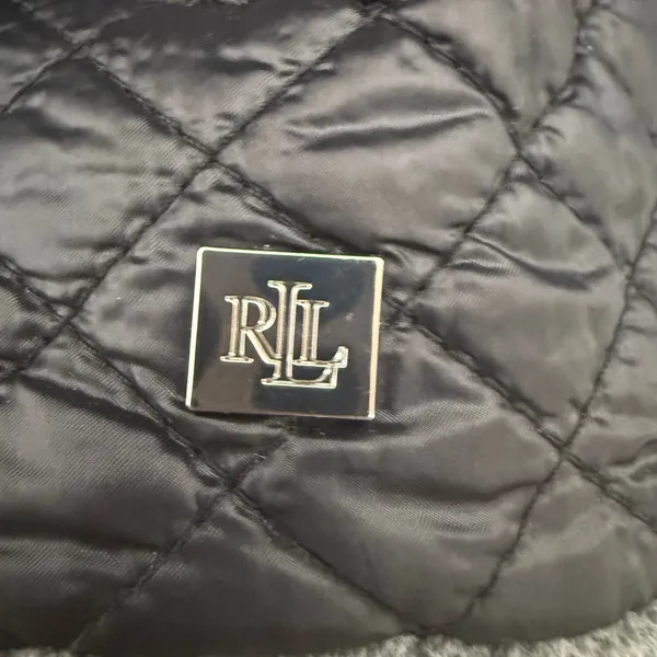 LAUREN RALPH LAUREN Quilted Fleece Full Zip Jacket Black Gray Size XL - Image 10