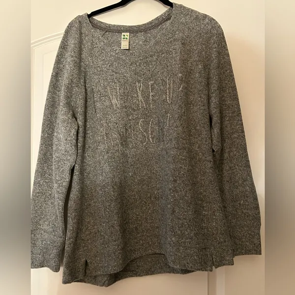 GreenTea Soft Gray Pyjamas PJ Warm Lesiure Set Top and pants Sz XL - Image 2