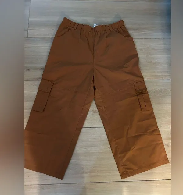 NEW Rust High Waisted Cargo Pants Wide Leg Baggy 4 Pockets 2X - Image 2
