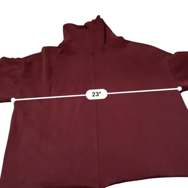 Free People Mock Neck Poncho‎ Sweatshirt Womens S Burgundy Oversized OB533959 - Image 3