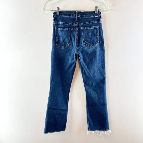 Mother The Insider Crop Step Fray Hem Jeans Teaming Up Blue 26 / 2 - Image 5