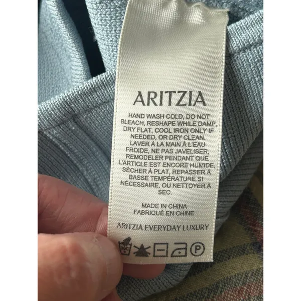 Aritzia Babaton blue sculpt knit bustier tank top medium - Image 5