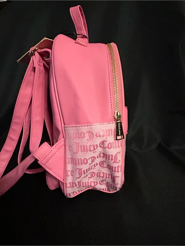 Juicy Couture Pink Logo Mini Backpack with Gold Accent NWT - Image 8